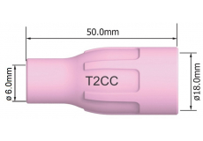 Keramická hubica č. 4 Ø 6 mm x 50 mm arc T2/T3W/T4W