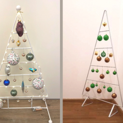 Vianočné dekorácie vyrobené doma - kovový vianočný stromček