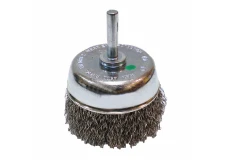 Kotúčová kefa ø 75 mm s trnom 6 mm vlnitý nerezový drôt 0,30 mm MOST