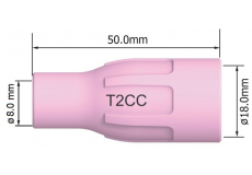 Keramická hubica č. 5 ø 8/18 x 50 mm arc T2/T3W/T4W