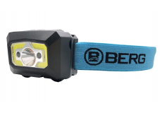 LED COB vodoodolná čelovka 3 W + senzor pohybu, USB nabíjanie BERG
