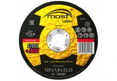 Rezný kotúč 125 x 1,0 x 22,23 mm MOST CERAMIC Metal + Inox typ 41
