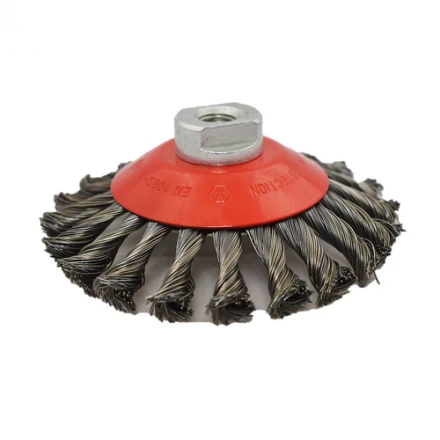 Vrkočová spletaná kefa ø 125 x 13 mm oceľový drôt 0,50 mm M14 MOST