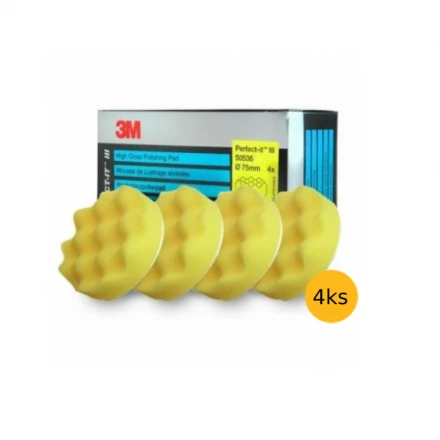 Leštiaci kotúč penový vlnitý 75 mm 3M Perfect-It žltý, 50536, 4 ks
