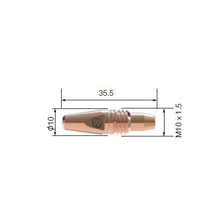 Špička CuCrZr M10x1,5 x 35,5 mm ARC M6W/M6WOSW pre drôt 1,0 mm