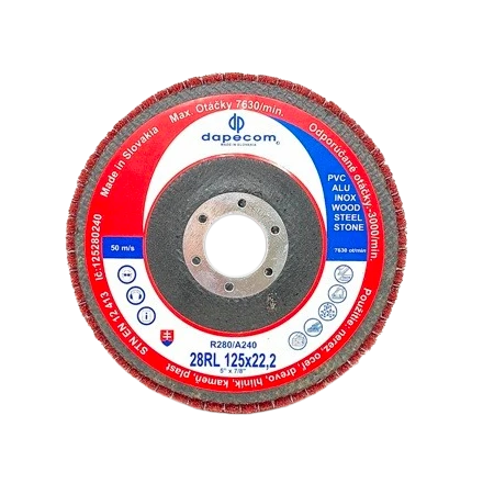 Lamelový kotúč 125 mm zrnitosť R280/A240 tvar 28RL