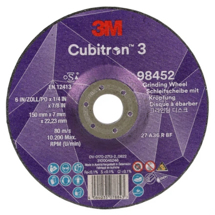 Brúsny kotúč 150 x 7 x 22,23 mm zrnitosť 36+ 3M CUBITRON 3 typ T27, 98452