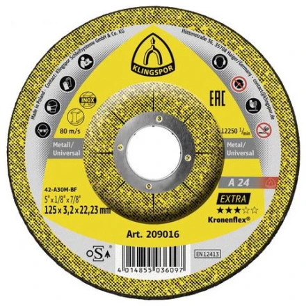 Rezný kotúč 125 x 3,2 x 22,23 mm A 24 Extra Klingspor