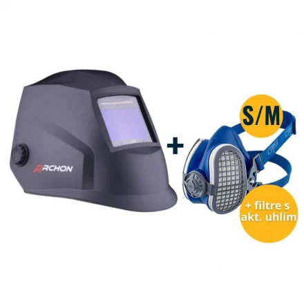 Set zváracia kukla MOST ARCHON black + Polomaska GVS Elipse P3 RD SPR377 veľkosť S/M