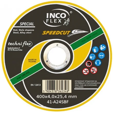 Řezný kotouč 400 x 4,0 x 32 mm A24S BF100 Special SPEEDCUT Incoflex typ 41