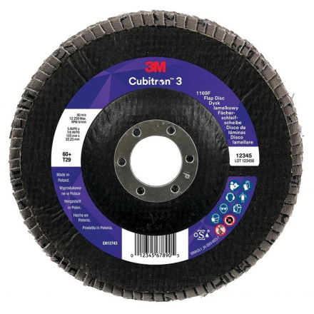 Lamelový kotúč 125 x 22,23 mm zrnitosť 60+ 3M Cubitron 3 1169F typ T29