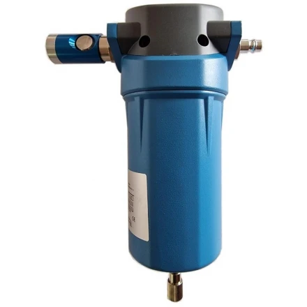 Separátor mikrofilter s pripojovacími armatúrami a odtokom kondenzátu