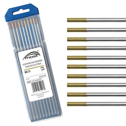 Volfrámová elektróda 1,6 x 175 mm lantánovaná WL15 TIG MOST zlatá