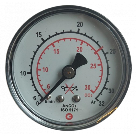 Manometer Ar/CO2 0-32 l/min 6 bar Ø 50 mm GCE