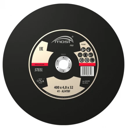 Rezný kotúč 400 x 4,0 x 32 mm MOST PRO METAL typ 41