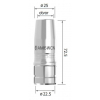 Ostro kónická hubica ø 14 x 72,5 mm stena 2,5 mm arc M6W
