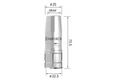 Ostro kónická hubica ø 14 x 72,5 mm stena 2,5 mm arc M6W