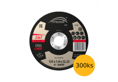 Rezný kotúč 125 x 1,0 mm MOST PRO METAL + INOX typ 41, sada 300 ks