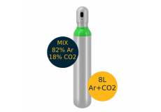 Fľaša CO2 argón 8l MIX - 82% Ar + 18% CO2 200 bar - oceľ