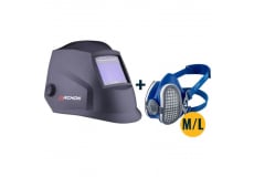 Set svářecí kukla MOST ARCHON black + Polomaska ​​GVS Elipse P3 RD SPR501 velikost M/L