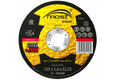 Rezný kotúč 125 x 1,6 mm MOST CERAMIC Metal + Inox typ 41