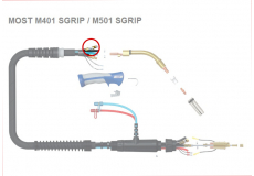 Zavádzač bowdenu dĺžka 5 m pre MOST M401 / M501 SGRIP