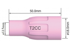 Keramická hubica č. 8 ø 12,5/18 x 50 mm arc T2/T3W/T4W