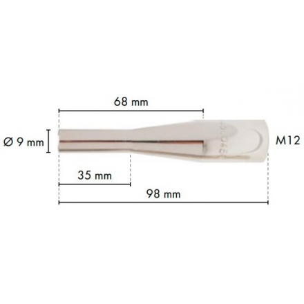 Fľašová plynová hubica závit M12 Ø 9 x 98 mm pre Abimig A/A T 155 LW