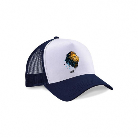 Šiltovka Solík Snapback Trucker s potlačou – modro-biela s logom a levom