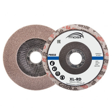 Brúsny vláknový kotúč 125 x 22 x 12 mm zrnitosť 2S Fin MOST Press XL-RD