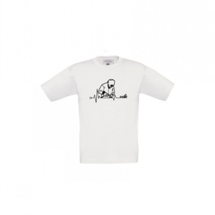 Tričko Exact190 dizajn Zvárač biele detské 9-11