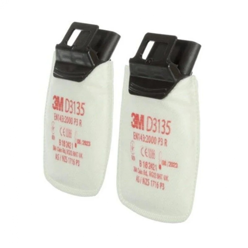 3M Secure Click Filtre P3 R D3135 – Lot De 2 Filtres à Particules Haute Protection – Compatible Demi-Masques HF-800 SD – Usage Professionnel