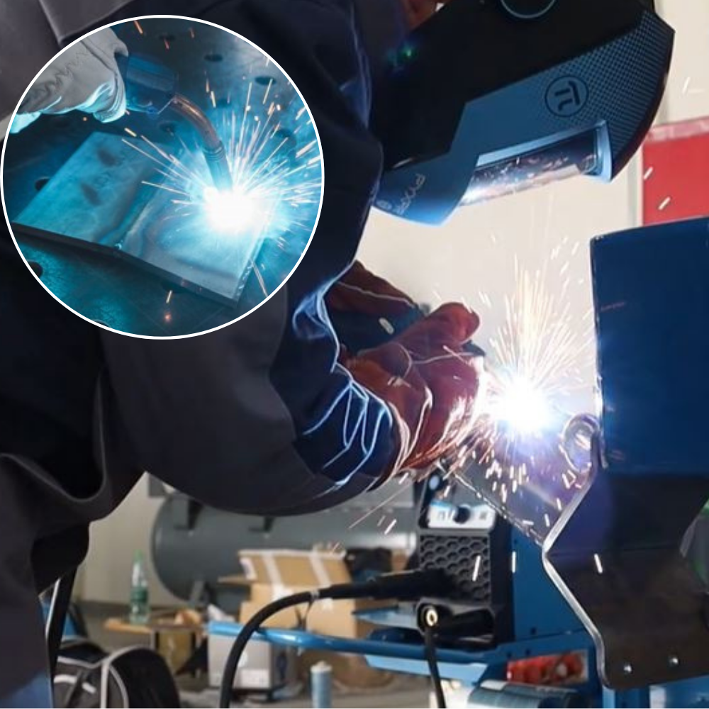 MIG MAG zváračka pri zváraní oceľového profilu