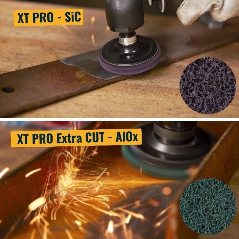Fialový Clean and Strip XT Pro a zelený XT Pro Extra Cut 3M