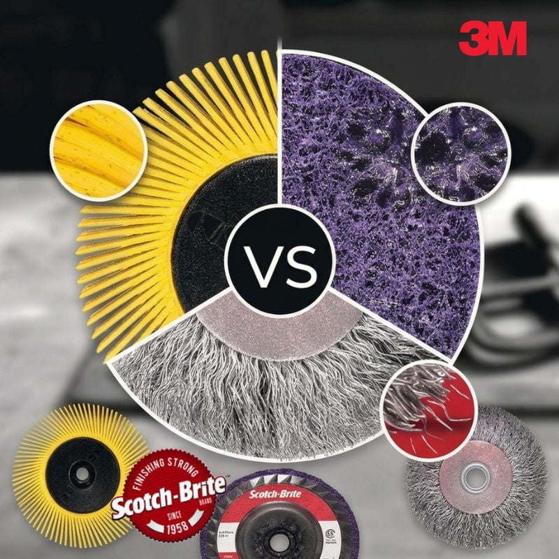 Drôtená kefa vs. 3M Scotch-Brite Bristle a Clean and Strip XT Pro