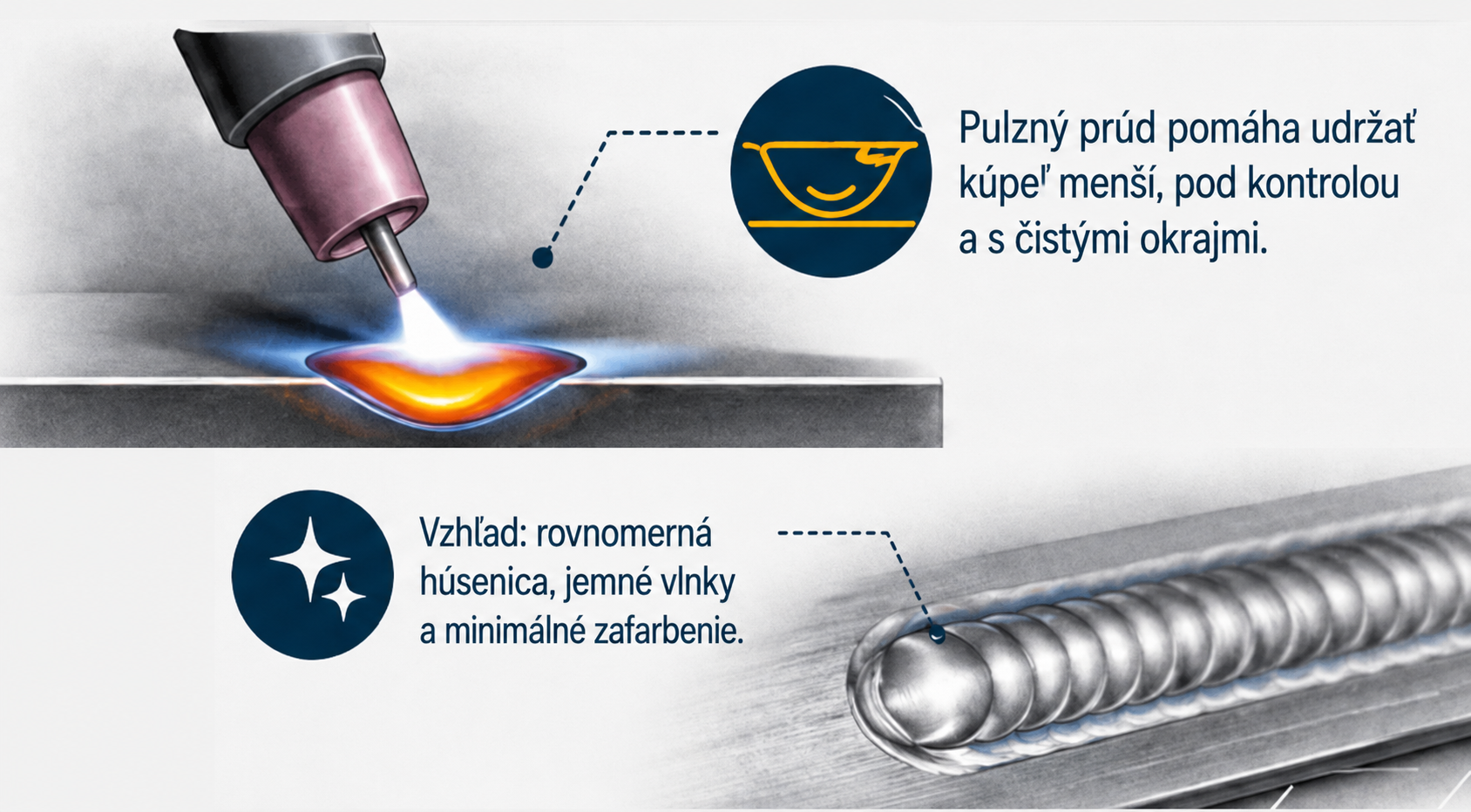 TIG pulz pri zváraní tenkého nerezu – kontrola tepla a zvarového kúpeľa