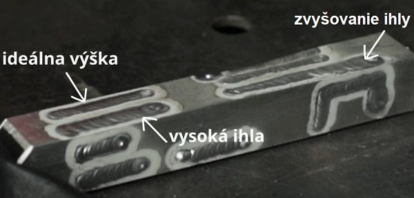 Výška elektródy od zvarenca pri TIG zváraní