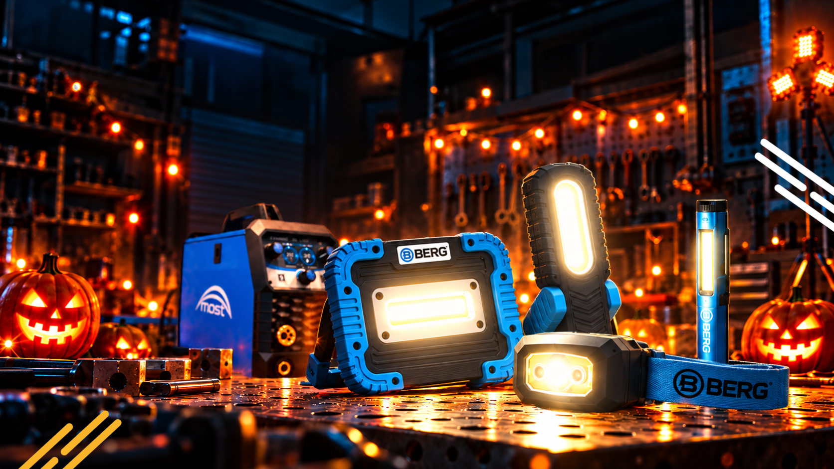 Jesenná Halloween akcia – pracovné LED svetlá do dielne