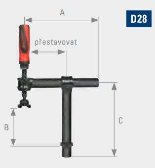 Skrutkovacia svorka 180° D28 Demmeler