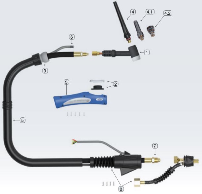 Rozsyp TIG horáka T17 SGRIP MOST