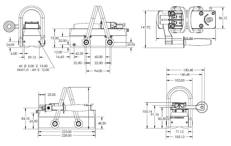 Zdvíhací magnet na žeriav MLAY600x4 Magswitch, 8100364