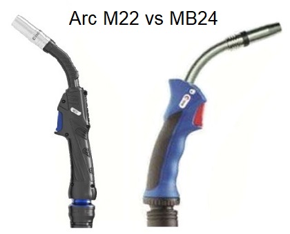 Porovnání svařovacích hořáků Arc M22 a MB24