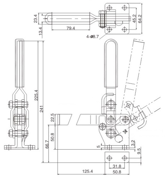 Upínacia svorka HS-10247 U-BAR s prírubovou základňou