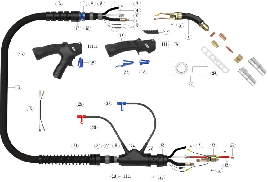 Zvárací horák ARC M6W DIGIMIG Alfa IN