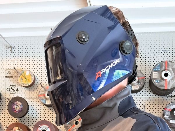 Svářecí kukla Archon MOST v modré barvě